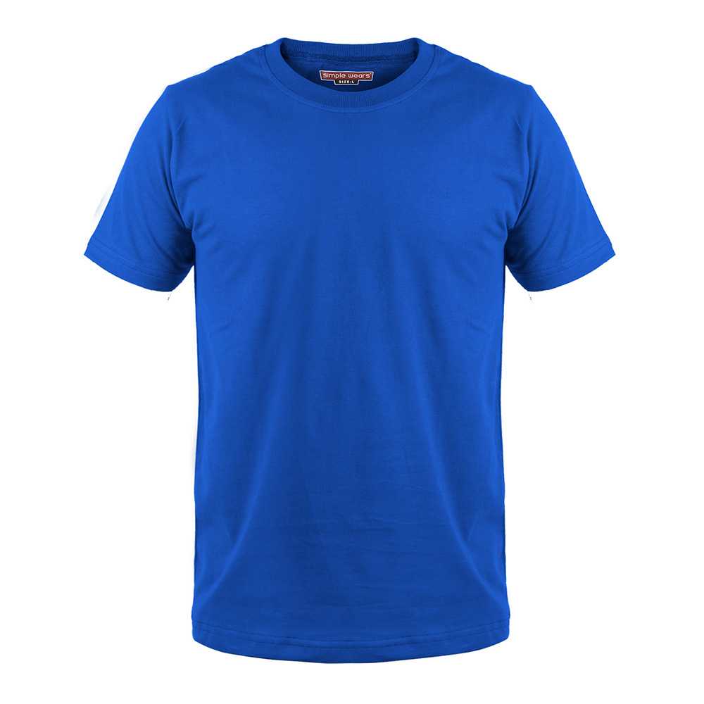 تیشرت آستین کوتاه سوپر نخ پنبه مردانه و زنانه رنگ آبی کاربنی